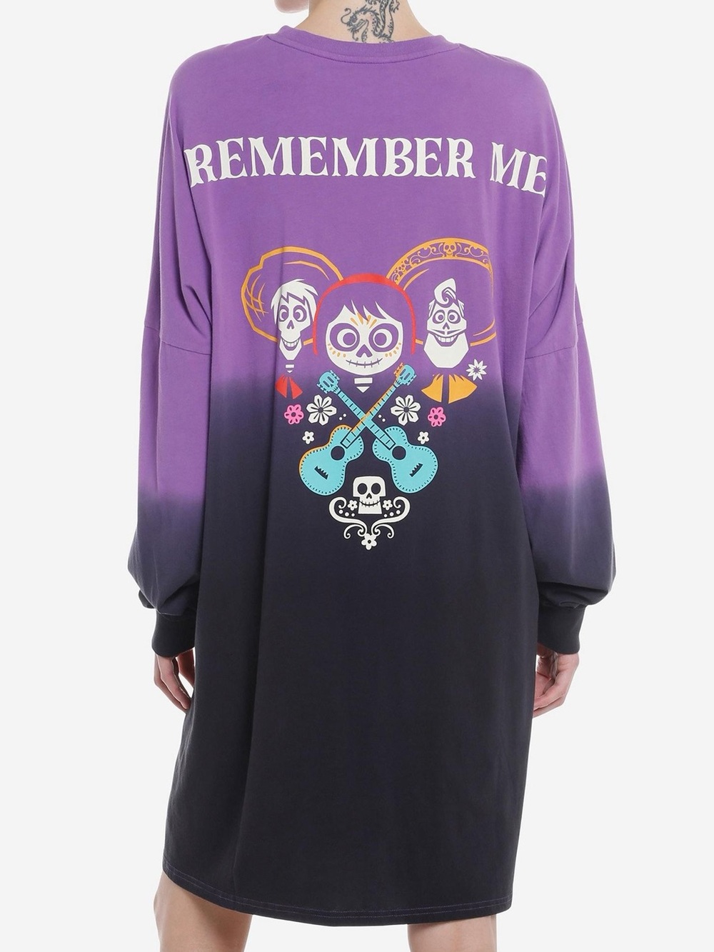 Disney Pixar Coco Remember Me Athletic Jersey Dress, Oversized Women's Medium